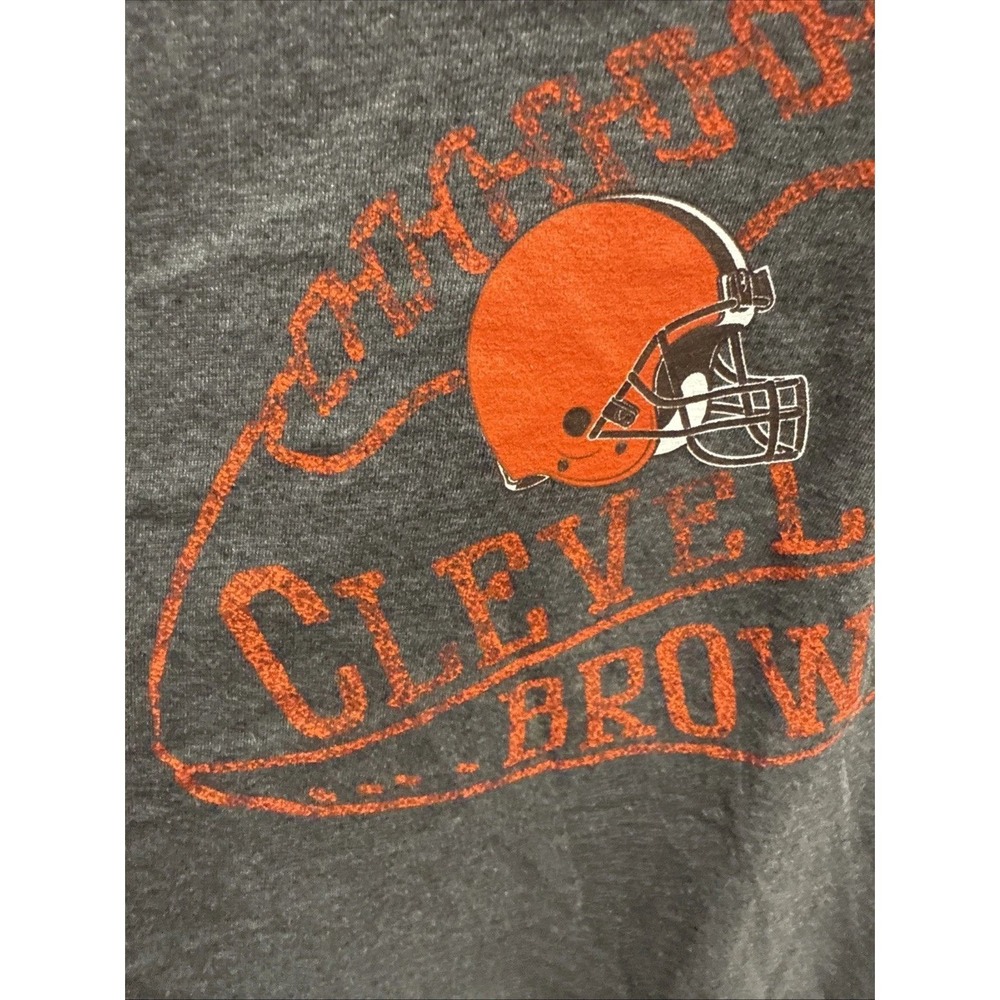 Cleveland Browns NFL Team Apparel Gray V Neck T Shirt Top Womens L NWOT - Picture 5 of 6